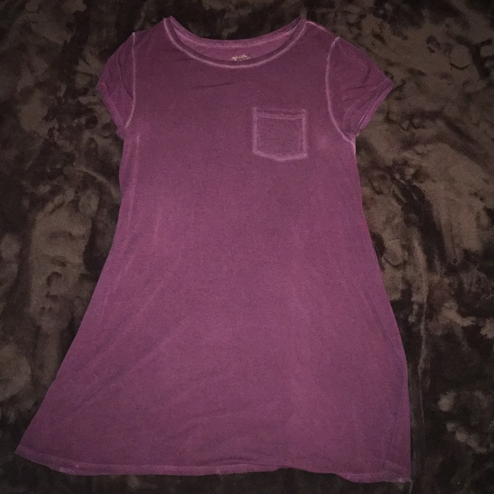 Burgundy white wash dress